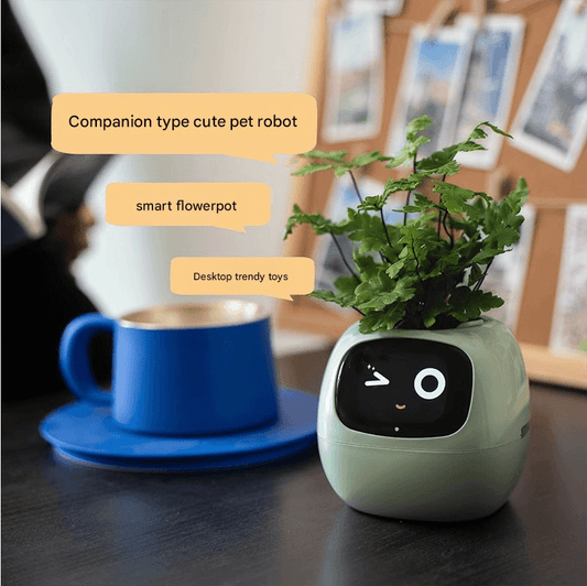 IVY Smart Plant Pet Robot in pastel color on a desk
