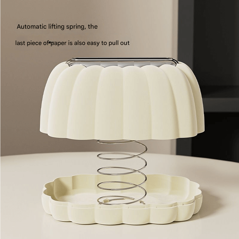 ShonD™ Minimalist Pumpkin Tissue Box – Soft Flocking Storage for Living Room & Office (Cream Colors)