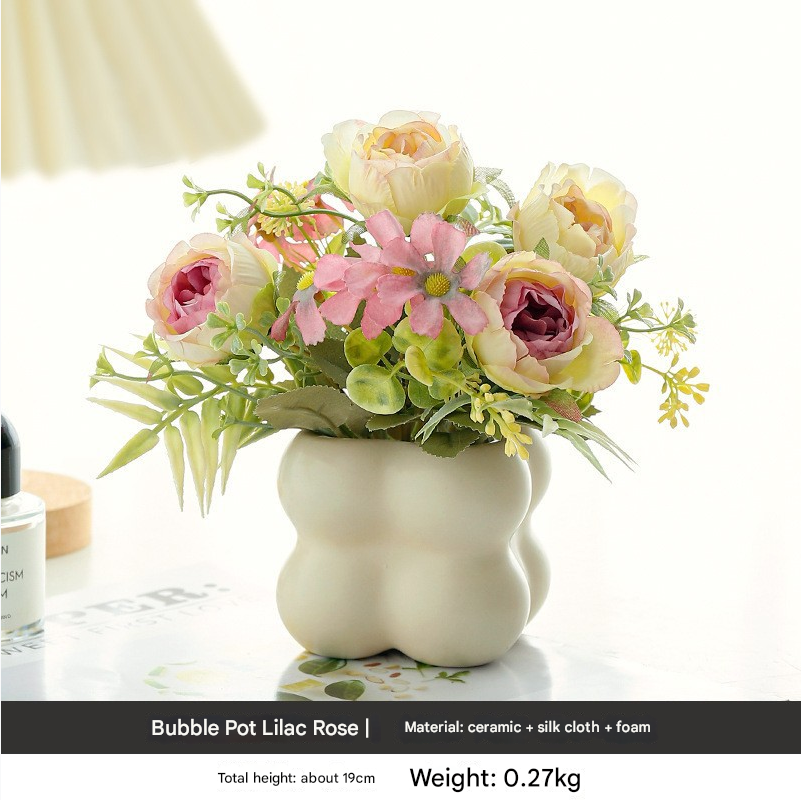 Flower pot set styled on Scandinavian coffee table
