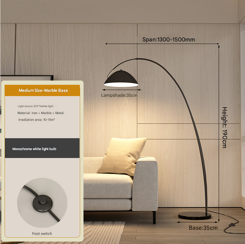 Black marble lamp base on wooden flooring
