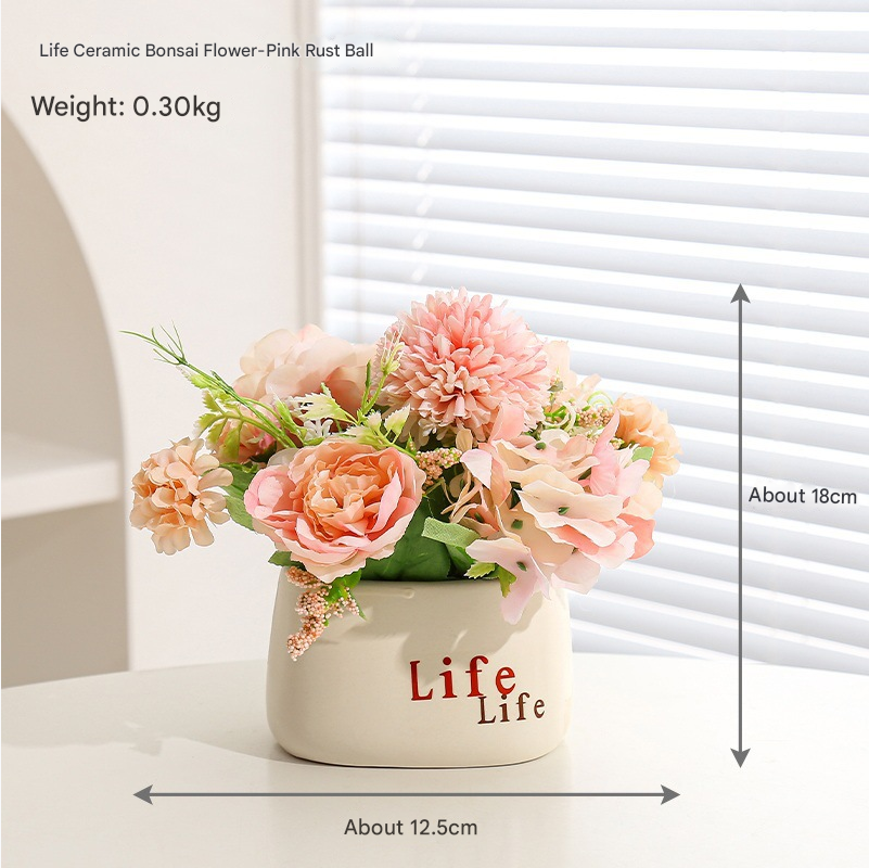 SHOND™ Aesthetic Artificial Flower Pots | Hydrangea, Roses & Daisies in Designer Vases