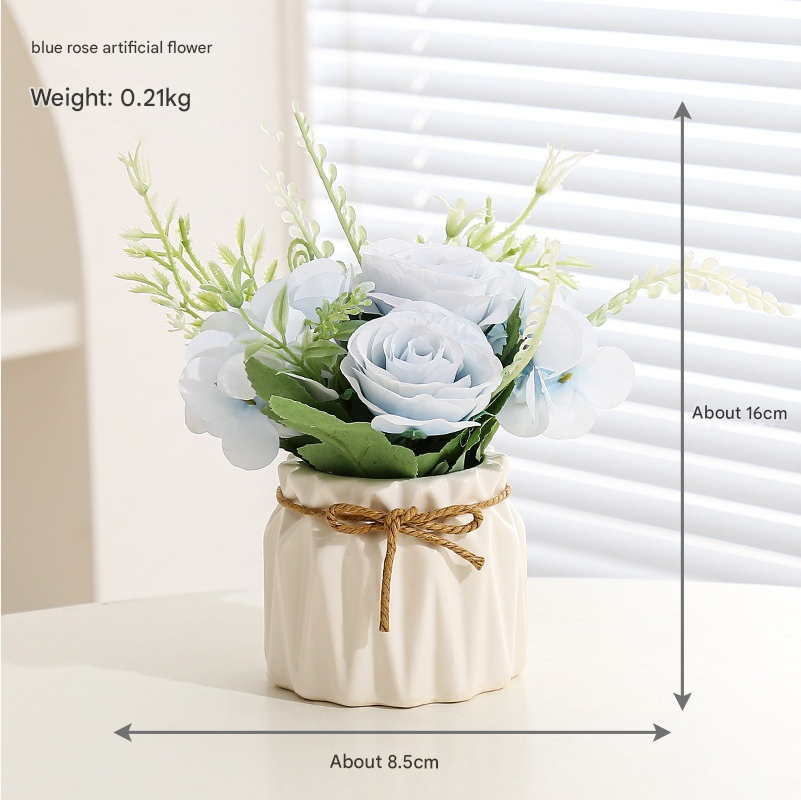SHOND™ Aesthetic Artificial Flower Pots | Hydrangea, Roses & Daisies in Designer Vases