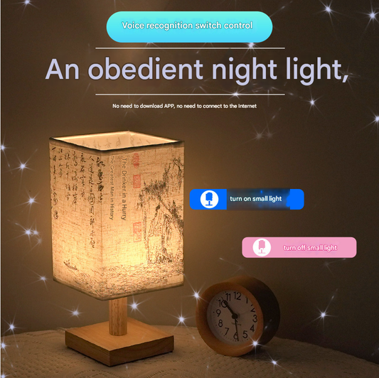 Poetic ambient night light with minimalist stand
