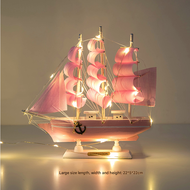 Iron chain sailboat with ambient LED lighting
