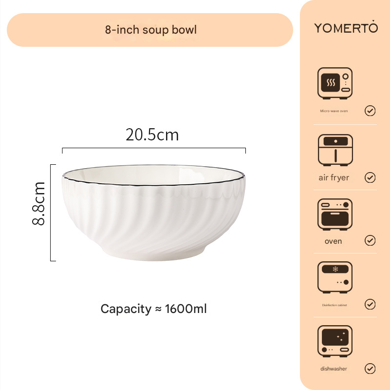 SHOND™ Xuanyue Modern Ceramic Dinnerware | Minimalist White Plates, Bowls & Fish Plate