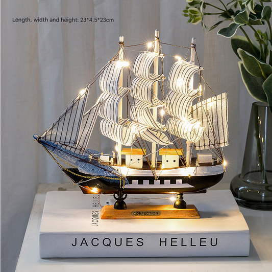 SHOND™ wooden LED sailboats in Mediterranean style
