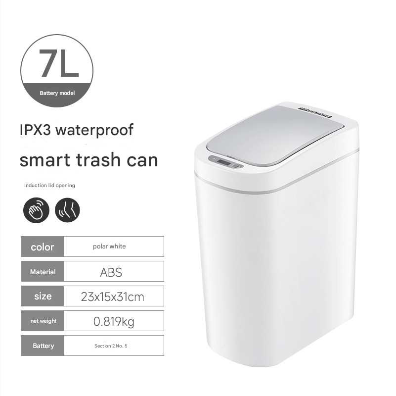 ShonD™ Smart Sensor Trash Can – Touchless, Waterproof, Compact for Bathroom & Bedroom