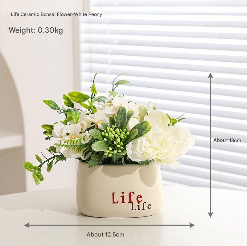 SHOND™ Aesthetic Artificial Flower Pots | Hydrangea, Roses & Daisies in Designer Vases